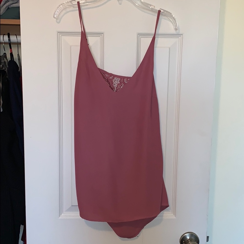 Mauve tank top with lace back